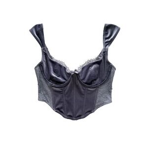 Garage Purple Velvet Corset Top Womens Medium Fairy Festival Cosplay Coquette